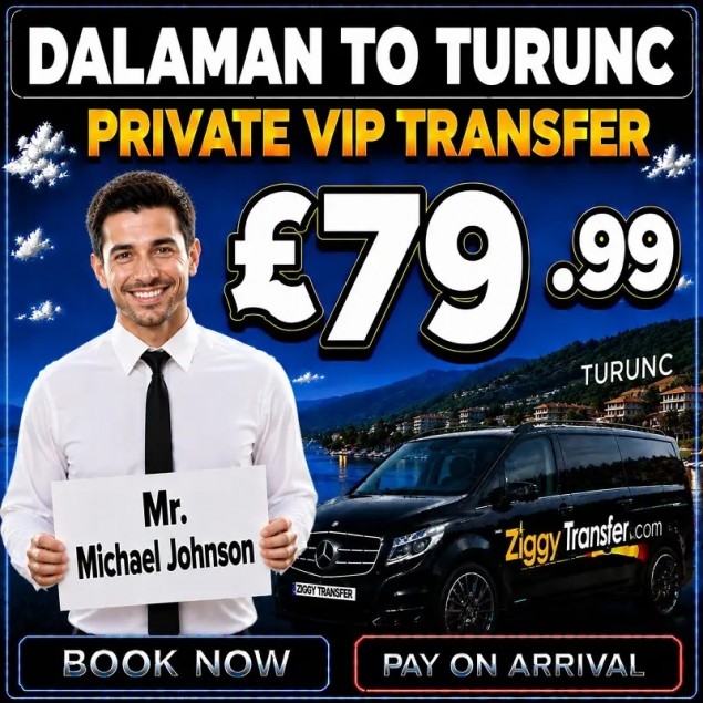 Turunç to Dalaman Airport private taxi transfer